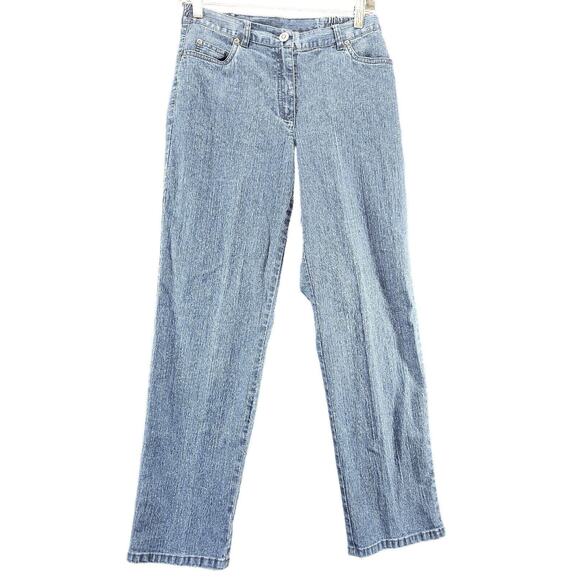 Ruby Rd. Womens Jeans Blue Size 4P Ramie Blend Button Zip Close Pockets Stretch - Picture 1 of 12